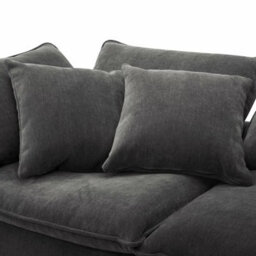 Xample Aiden & Ivy Sereen Dark Grey 6-Piece Modular Sofa Fabric Sectional With Feather Blend Cushions, Ottoman & Accent Pillows - thumbnail 6