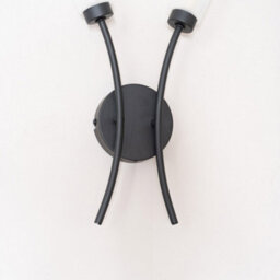 Valuelights Maya 2 Way Curved Matt Black Wall Light Fitting For Living Room Lounge Hallway - Led Bulbs Included - thumbnail 3