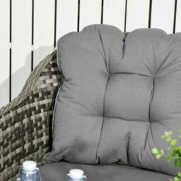 Outsunny 4 Pcs Rattan Garden Furniture, Padded Cushions Conversation Sofa Set - thumbnail 9