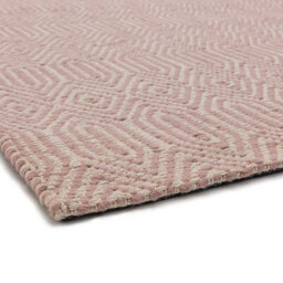Pink Wool Luxurious Wool Modern Geometric Handmade Rug For Living Room And Bedroom-66 X 200Cm (Runner) - thumbnail 4