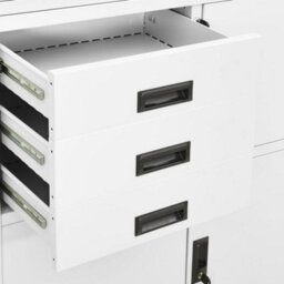Berkfield Office Cabinet White 90X40X180 Cm Steel - thumbnail 7
