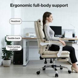 Levede Office Chair Ergonomic Executive Chair Heavy Duty  Reclining Leather - thumbnail 6