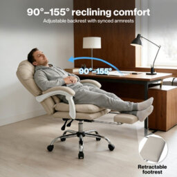 Levede Office Chair Ergonomic Executive Chair Heavy Duty  Reclining Leather - thumbnail 5
