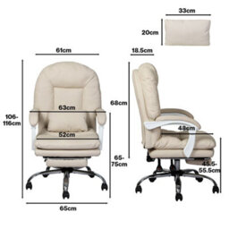Levede Office Chair Ergonomic Executive Chair Heavy Duty  Reclining Leather - thumbnail 4