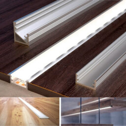 MKGT 10X 1M Aluminium Profile Surface For Led Lights Strip Channel With Opal Cover - Aluminium Finish - thumbnail 5