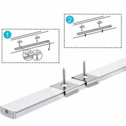 MKGT 10X 1M Aluminium Profile Surface For Led Lights Strip Channel With Opal Cover - Aluminium Finish - thumbnail 3