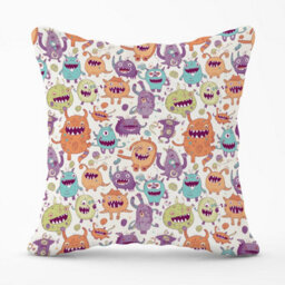 Warren Reed Designer Playful Halloween Monsters Outdoor Cushion 45Cm X 45Cm - thumbnail 1
