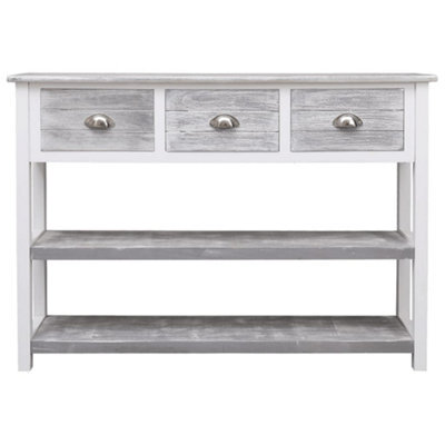 Berkfield Durable Sideboard Antique Grey 108X30X76 Cm Solid Paulownia Wood - image 1