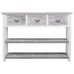 Berkfield Durable Sideboard Antique Grey 108X30X76 Cm Solid Paulownia Wood - thumbnail 1