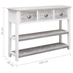 Berkfield Durable Sideboard Antique Grey 108X30X76 Cm Solid Paulownia Wood - thumbnail 8