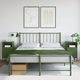 Berkfield Bedside Cabinets 2 Pcs Olive Green 36X39X68 Cm Steel
