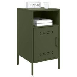 Berkfield Bedside Cabinets 2 Pcs Olive Green 36X39X68 Cm Steel - thumbnail 3