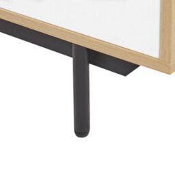 Beliani Retro Sideboard In Light Brown And White - Engineered Wood Cabinets With Drawer, 118 X 40 X 78 Cm - thumbnail 8