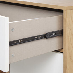 Beliani Retro Sideboard In Light Brown And White - Engineered Wood Cabinets With Drawer, 118 X 40 X 78 Cm - thumbnail 6