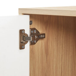 Beliani Retro Sideboard In Light Brown And White - Engineered Wood Cabinets With Drawer, 118 X 40 X 78 Cm - thumbnail 7