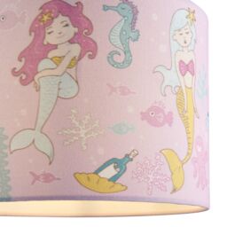 Printed Multicolour Mermaid Cylinder Light Shade (D)25Cm - thumbnail 5