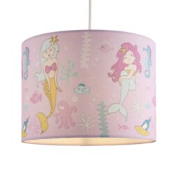 Printed Multicolour Mermaid Cylinder Light Shade (D)25Cm - thumbnail 3