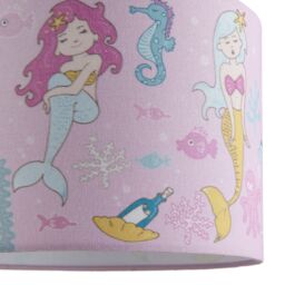 Printed Multicolour Mermaid Cylinder Light Shade (D)25Cm - thumbnail 6