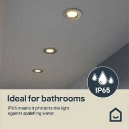 GoodHome Etana Polished Chrome Effect Non-Adjustable Led Warm White Downlight 4.7W Ip65, Pack Of 3 - thumbnail 8