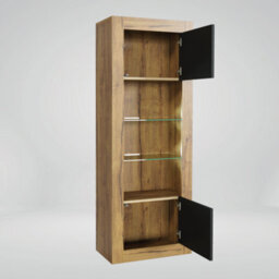 Modern Sideboard Display Cabinet Cupboard Tv Stand Living Room Matte Doors - Oak & Black - thumbnail 5