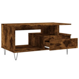 Berkfield Modern Coffee Table Smoked Oak 90X49X45 Cm Engineered Wood - thumbnail 6