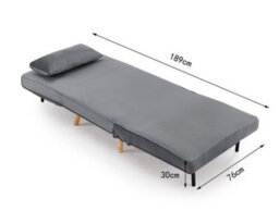Home Detail Kendal Grey Velvet Single Futon Sofa Bed - thumbnail 6