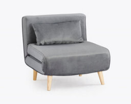 Home Detail Kendal Grey Velvet Single Futon Sofa Bed - thumbnail 2
