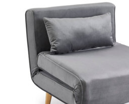 Home Detail Kendal Grey Velvet Single Futon Sofa Bed - thumbnail 3