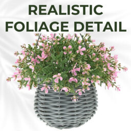 Ark Mat Artificial Floral Hanging Basket Uv Resistant 34Cm Indoor Outdoor (Pink) - thumbnail 7