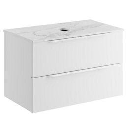 Affine 800mm Countertop Bathroom Vanity Unit Basin Wall Hung Furniture Soft Close White - thumbnail 5