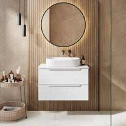 Affine 800mm Countertop Bathroom Vanity Unit Basin Wall Hung Furniture Soft Close White - thumbnail 2