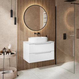Affine 800mm Countertop Bathroom Vanity Unit Basin Wall Hung Furniture Soft Close White - thumbnail 3