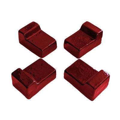 KAMADO BONO Set Of Ceramic Feets/legs For Barbecue, 4 Pcs (Red)