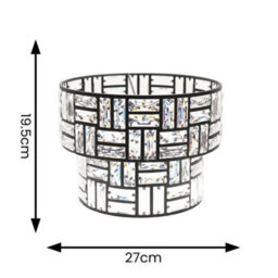 Valuelights Elise Pair Of Acrylic Jewel Black Two Tier Easy Fit Lamp Shades And Bulbs (D)27Cm - thumbnail 5