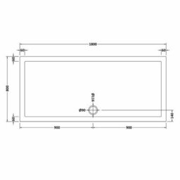 1800mm X 800mm Premium Slip Resistant Rectangular White Stone Resin Shower Tray - Easy Clean Finish By Balterley - thumbnail 2