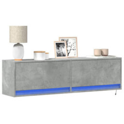 Vidaxl Tv Wall Cabinet With Led Lights Concrete Grey 140X31X38 Cm - thumbnail 1