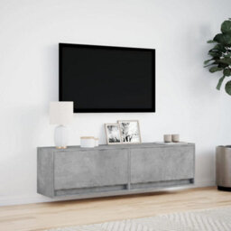Vidaxl Tv Wall Cabinet With Led Lights Concrete Grey 140X31X38 Cm - thumbnail 4