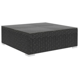 Walplus 6 Piece Garden Lounge Set For Patio, Terrace With Cushions Poly Rattan Black - thumbnail 6
