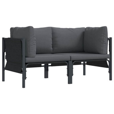 Berkfield Modern Outdoor Furniture With Cushion 2 Pcs Anthracite Steel - image 1