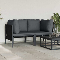 Berkfield Modern Outdoor Furniture With Cushion 2 Pcs Anthracite Steel - thumbnail 3