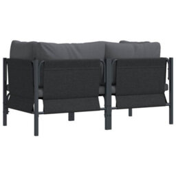 Berkfield Modern Outdoor Furniture With Cushion 2 Pcs Anthracite Steel - thumbnail 7