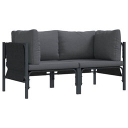 Berkfield Modern Outdoor Furniture With Cushion 2 Pcs Anthracite Steel