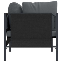 Berkfield Modern Outdoor Furniture With Cushion 2 Pcs Anthracite Steel - thumbnail 6