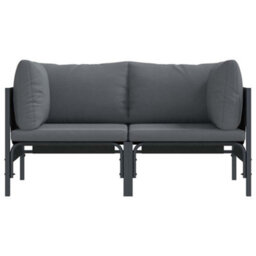 Berkfield Modern Outdoor Furniture With Cushion 2 Pcs Anthracite Steel - thumbnail 5