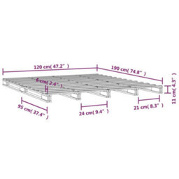 Berkfield Pallet Bed Black 120X190 Cm Small Double Wood Pine - thumbnail 8