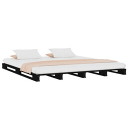 Berkfield Pallet Bed Black 120X190 Cm Small Double Wood Pine - thumbnail 3