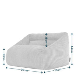 Icon Kids Cecila Jumbo Cord Sofa Bean Bag, Stone - thumbnail 9