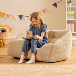 Icon Kids Cecila Jumbo Cord Sofa Bean Bag, Stone - thumbnail 2