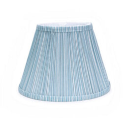 Valuelights Laurenne Small Blue Gathered Pleated Fabric Tapered Light Shade Table Lamp And Bulb (D)27.5Cm