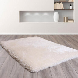 Ivory Plain Shaggy Handmade Sparkle Easy To Clean Rug For Dining Room Bedroom Living Room -240Cm X 340Cm - thumbnail 3